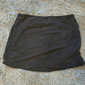 Black corduroy mini skirt-Shein  4x
